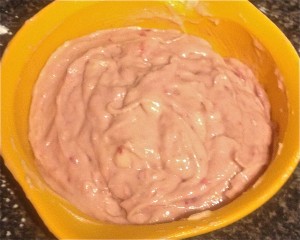 Rhubarb Strawberry Yogurt Cake with Lemon Yoghurt Frosting recipe