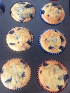 Orange and Blueberry Polenta Cupcakes with Lemon Icing recipe