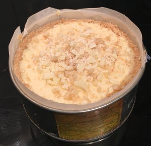 Butterscotch Macadamia and White Chocolate Cheesecake recipe