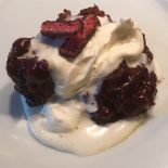 Rhubarb Cherry Ripe Self-Saucing Pudding recipe