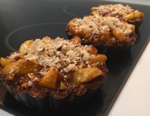 Pretzel Based Caramel Apple Walnut and Pork Crackle Tart recipe