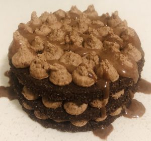Chocolate Coconut Shortbread Cake with Milo Custard Frosting recipe